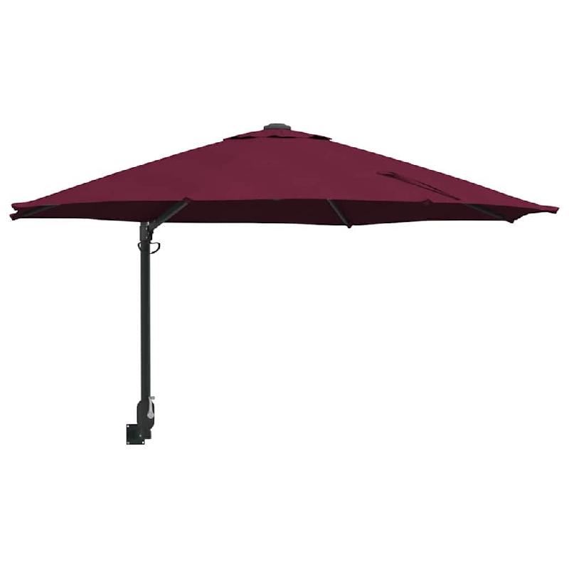 Helloshop26 - Parasol de jardin moderne incliné pour terrasse 248 x 248 x 148 cm en polyester bordeaux 02_0058630 - 3000240691492_0