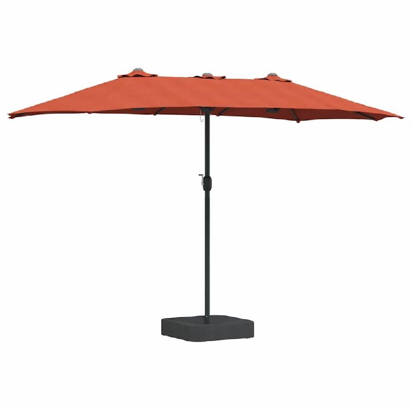 Helloshop26 - Parasol de jardin pliable moderne 385 x 209 x 244 cm durable et pratique en polyester terre cuite 02_0058679 - acier 3000240718458_0