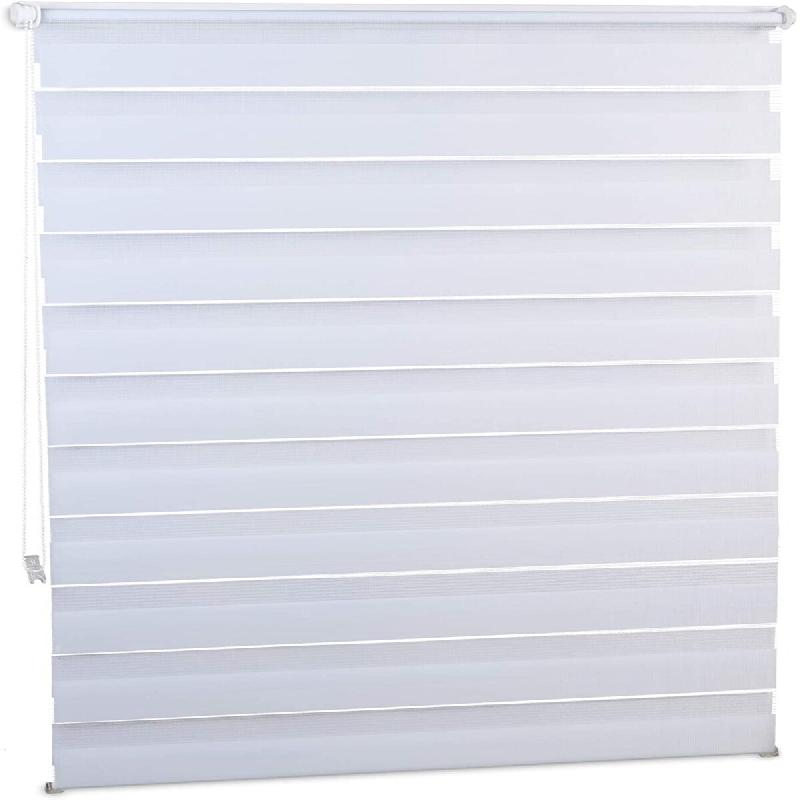 Helloshop26 - Store enrouleur tamisant double face sans perçage 80 x 150 cm blanc 13_0002539_3 - blanc aluminium 3000147548981_0