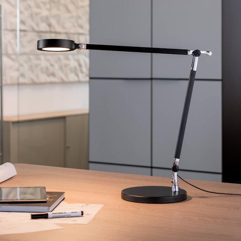 LAMPE DE TABLE LED MAULGRACE, NOIR, 37 CM, À INTENSITÉ VARIABLE, CCT
