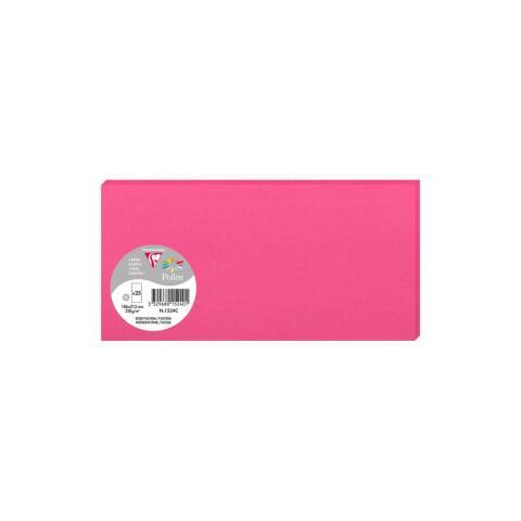 LOT DE 3 - PAQUET DE 25 CARTES SIMPLES POLLEN 106X213MM 210G/M² - ROSE FUCHSIA