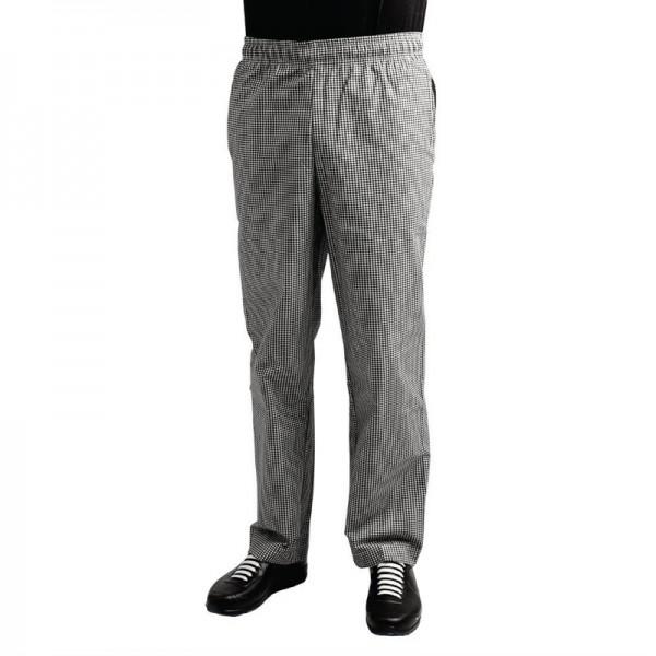 Pantalon de cuisine white à petits carreaux noirs_0