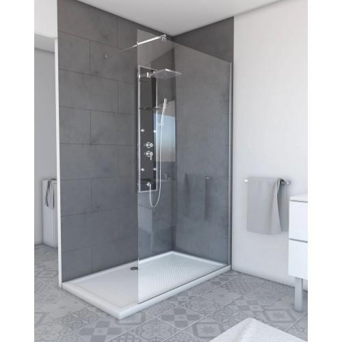 PAROI DE DOUCHE FIXE PARMA 2 - VERRE TRANSPARENT - 120 CM AURLANE