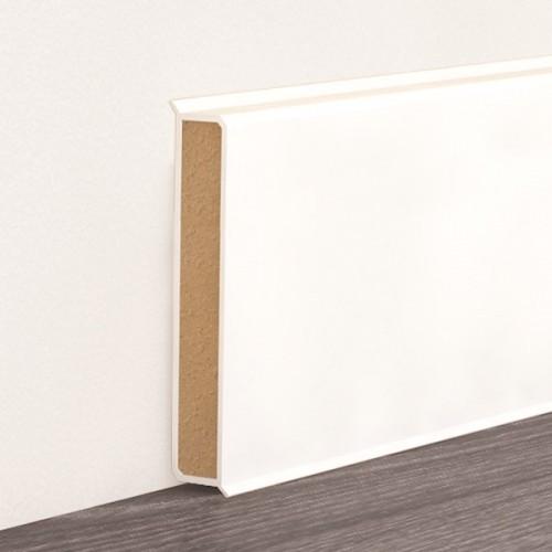 PLINTHE RIGIDE ÂME HDF À COLLER LONGUEUR 2,20 M - BLANC - LARGEUR 100 MM DINAC