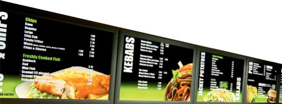 Porte-affiche lumineux - fixation murale aimantée - simple face pour restaurant, fast-food ou pizzeria_0