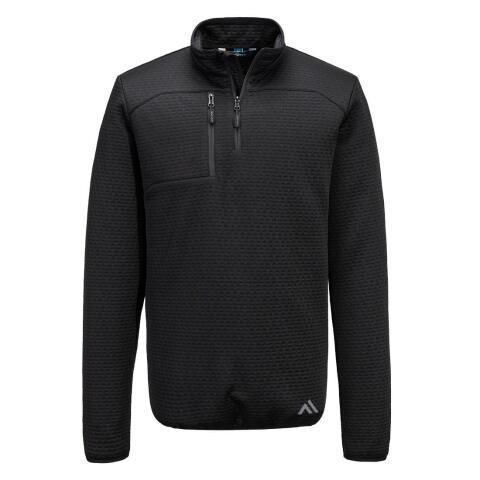 PORTWEST KX376 SWEATSHIRT TEXTURÉ 1/4 ZIP KX3 NOIR - TAILLE S