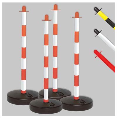 Poteau de signalisation - Quatro pied PVC à remplir 3.7 litres - Lot de 4 poteaux_0