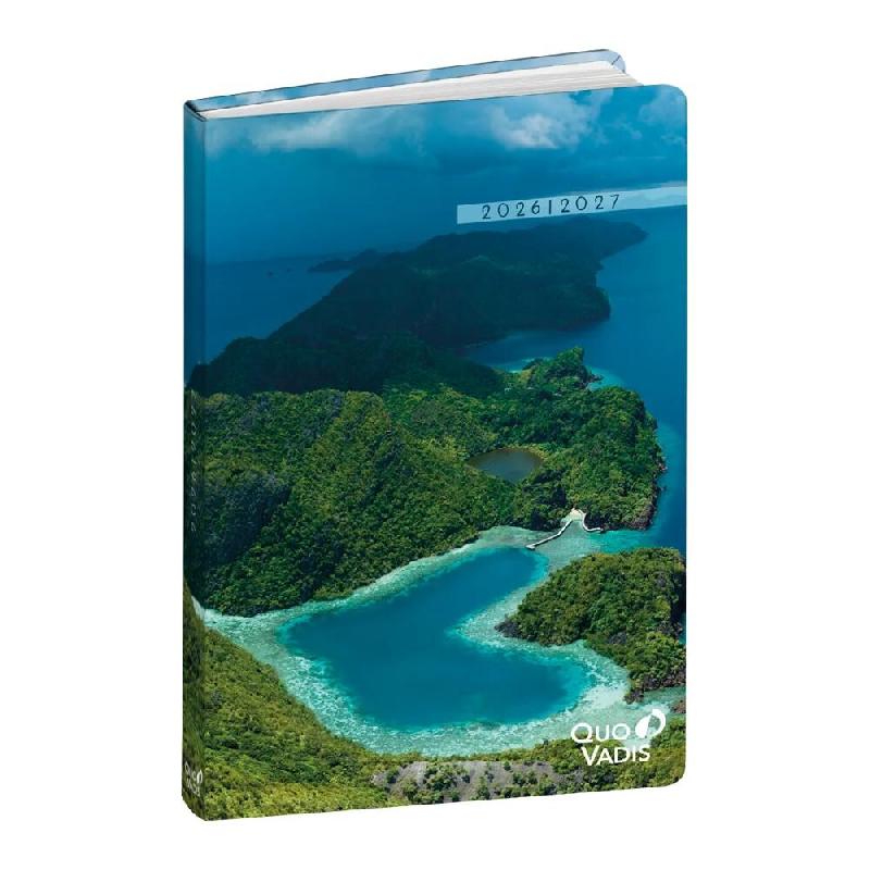 Quo Vadis - Agenda année scolaire - 2026-2027 - Recyclé - Journalier - Multilingue - Respire - Multicolore - 12 mois de août à juillet - 12x17 cm_0