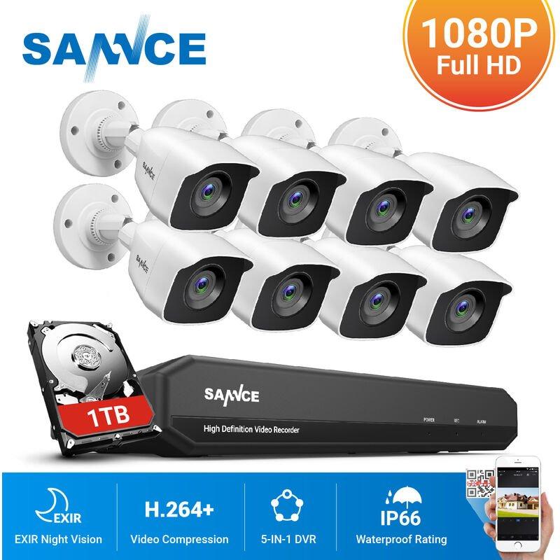 KIT VIDÉO SURVEILLANCE FILAIRE 8CH TVI DVR ENREGISTREUR + 8 CAMÉRA HD