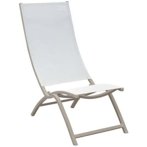 SETS DE 2 LOUNGES SUMMER TPEP/ALU - CHINÉ BLANC/SAUGE - PROLOISIRS