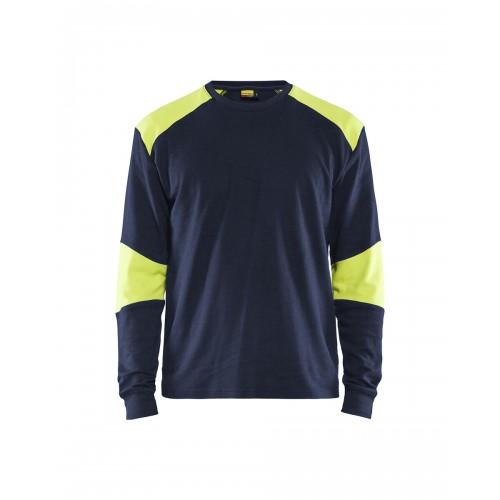 T-SHIRT MANCHES LONGUES RETARDANT FLAMME INHÉRENT 3457 - BLEU ET JAUNE - L BLAKLADER