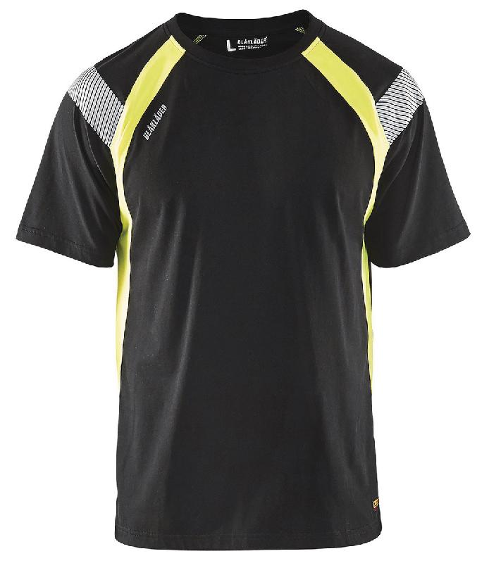 T-SHIRT NOIR/JAUNE FLUORESCENT TAILLE XXXL - MANUTAN COLLECTIVITÉS