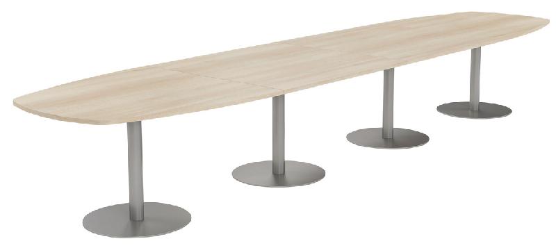 TABLE CONFÉRENCE ELGA PIED COROLLE 480X113 CM PLATEAU MÉLAMINÉ ACACIA/ALU - MANUTAN COLLECTIVITÉS