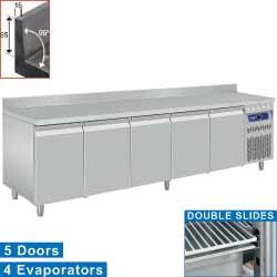 Table frigorifique murale ventilée - 5 portes GN 1/1 - 700 litres - DT274/PMA_0