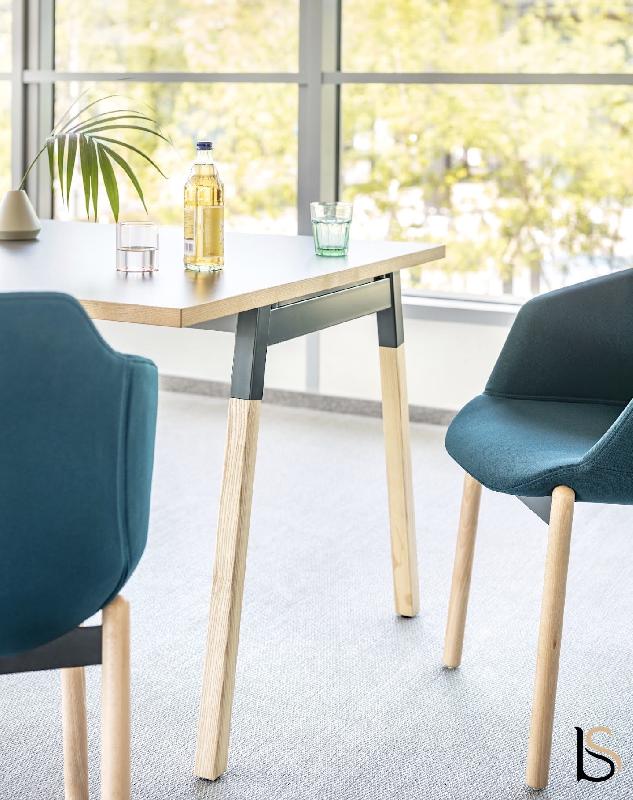 Table rectangulaire pieds en bois Ogi - MDD. - Anthracite, Avec mediaBox_0