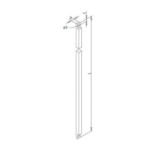 TRINGLE CARRÉE POUR CRÉMONE À LEVIER 902 - 10 X 10 MM FUHR
