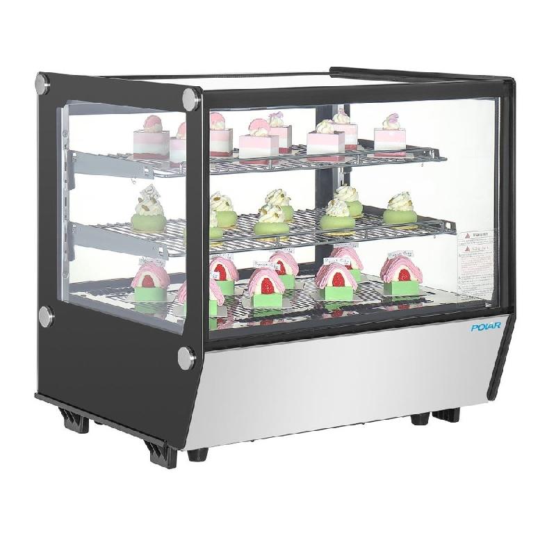 Vitrine de comptoir positive Série G carrée noire 120L - Polar - PG003_0