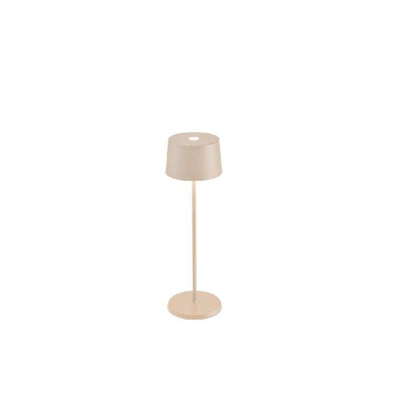 Lampe de table LED Zafferano Olivia Pro Sand rechargeable dimmable 2200-2700-3000K autonomie jusqu’à 9h - beige 8054040728600_0