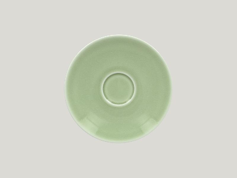 SOUS-TASSE À DÉJEUNER ROND VERT PORCELAINE Ø 17 CM VINTAGE RAK