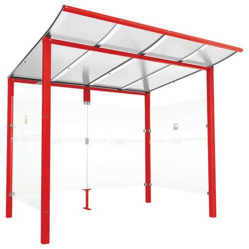 ABRI FUMEURS MODULO 2.50 M - ROUGE 3020 - PROCITY
