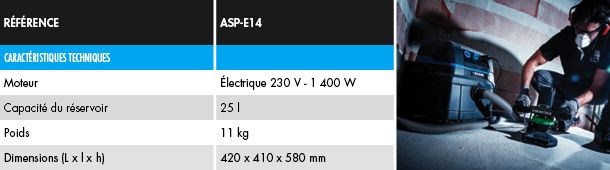 ASPIRATEUR À EAU ET POUSSIÈRE ASP-E14 DIAM INDUSTRIES - 230V - 1400W