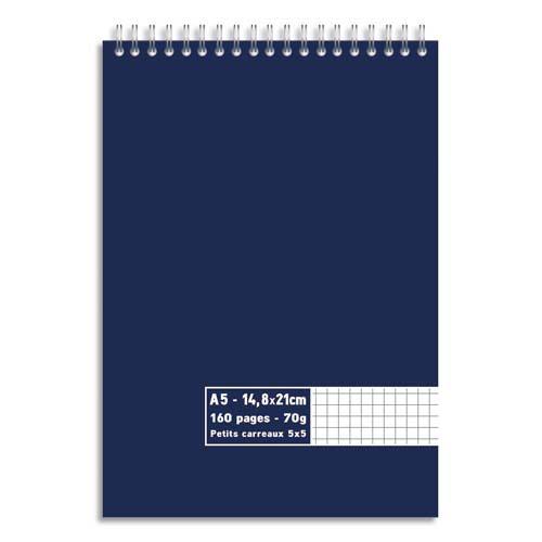 BLOC 1ER PRIX - SPIRALE EN TETE - 70 G - A5 14,8 X 21 CM - 5X5 - 160 PAGES