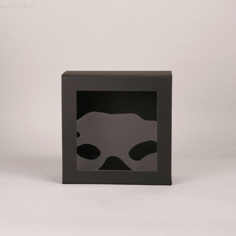 Boîte cadeau clearbox 22x22x10cm noir par 25_0
