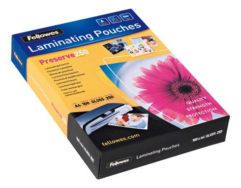 POCHETTES DE PLASTIFICATION A4 2 X 250 Μ BRILLANTES - BOITE DE 100