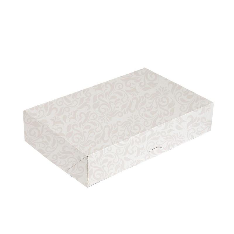 Boite traiteur baroque The Pack carton ondulé nano micro 19x28x6 cm blanc -x100_0