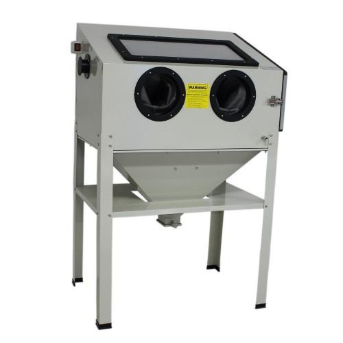 Cabine de sablage 220L - version soudée - PRP Machines avec vitre en verre trempé et recyclage abrasif_0