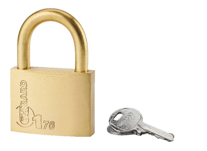 Cadenas à clé Thirard Type 1 - Corps monobloc en laiton - 70 mm - Garantie 10 ans_0