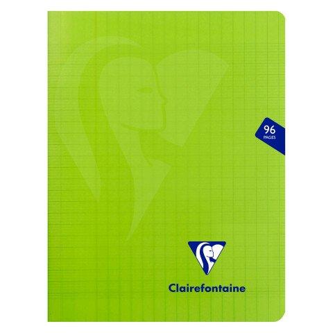 CAHIER PIQUÉ CLAIREFONTAINE MIMESYS 17 X 22 CM GRANDS CARREAUX 96 PAGES VERT