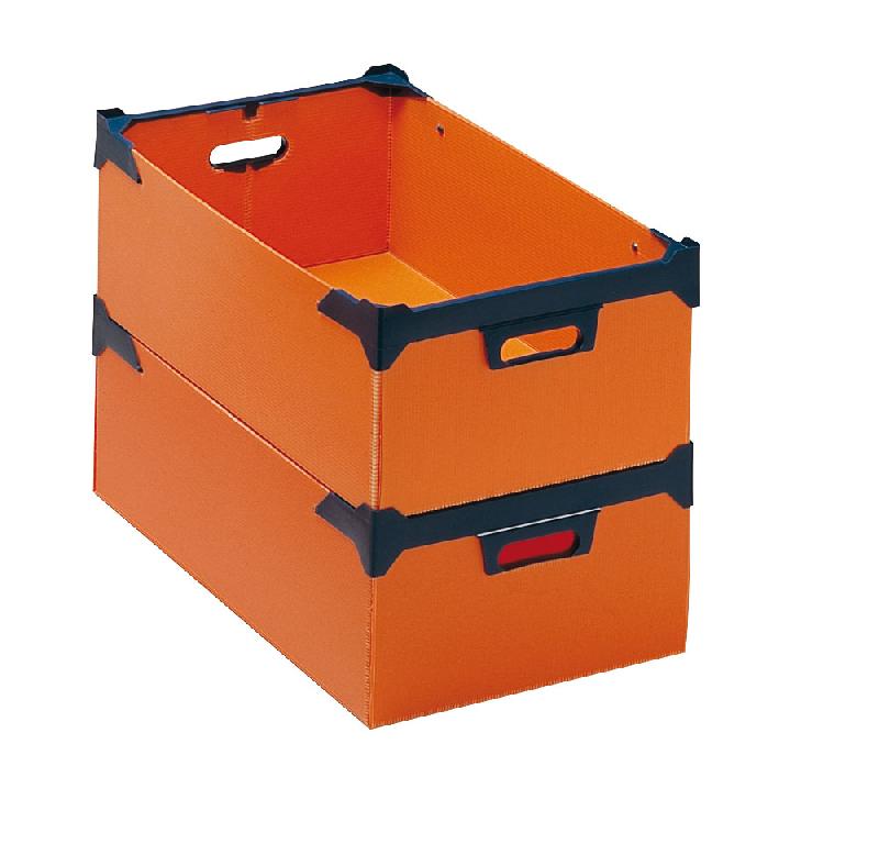 Caisse plastique Isybox 28 litres - L.345 x P.535 mm - Orange - Gerbable et légère_0