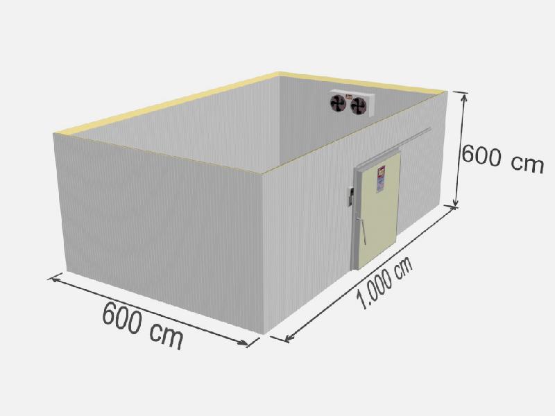 Chambre froide négative industrielle - TD FRZ-360C - 360 m3 avec panneaux sandwich et porte coulissante_0