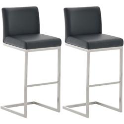 CLP Ensemble de 2 tabourets de bar Paros en similicuir Noir - noir polyester 317280_0