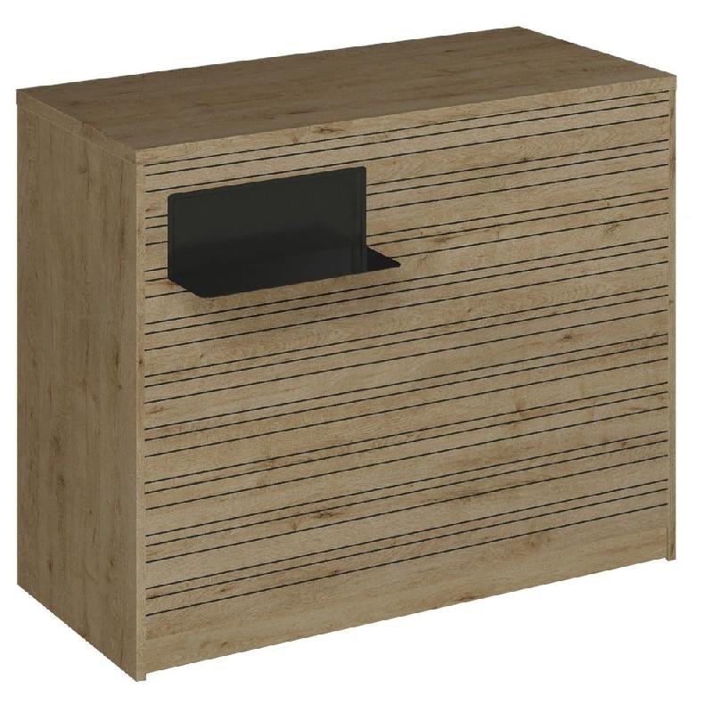 Comptoir Vertigo H T04noir spl.Gauche L120cm 2tabl.Couliss.4tab.Amovib.Chênecl_0