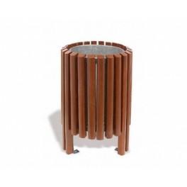 Corbeille Salou 40 litres - Structure intérieure métallique - Extérieur en bois exotique_0