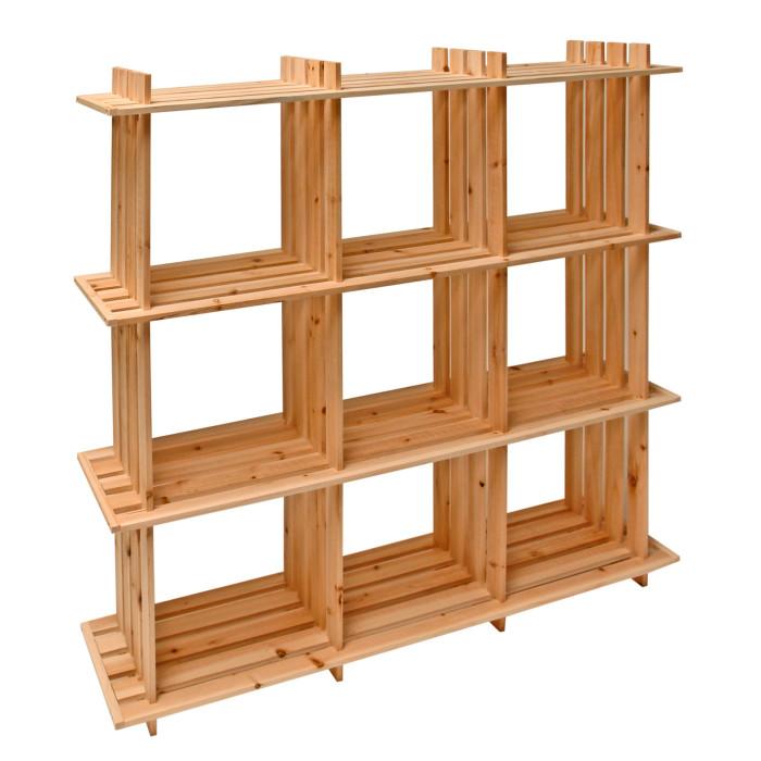 Etagère en bois - 9 casiers - pin massif_0
