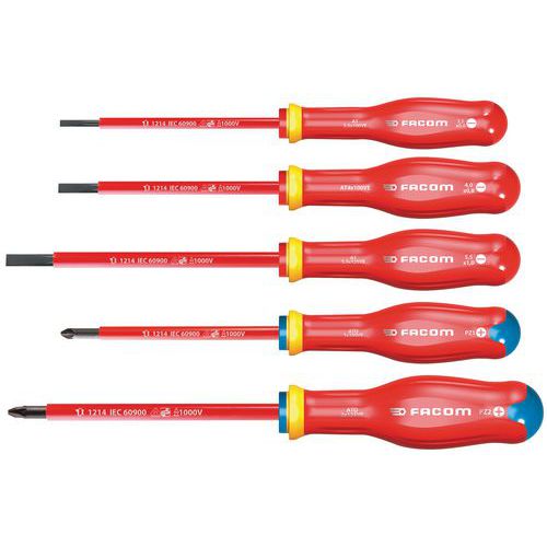 FACOM 1 JEU DE 5 TOURNEVIS PROTWIST® SLIM ISOLÉ 1000V FACOM