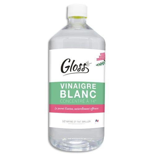 Gloss vinaigre blanc 14° - 1L eucalyptus 100% naturel - Nettoie, détartre, détache et fait briller_0