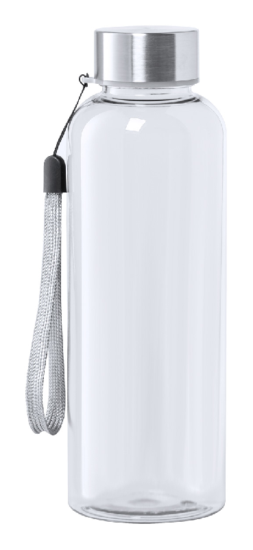 Gourde en tritan sans BPA - bouchon inox avec cordelette - 500 ml - couleur blanc_0