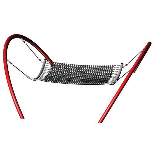 HAMAC XXL POLYPROPYLÈNE NOIR - ARCEAUX THERMOLAQUÉS ROUGES - HUCK