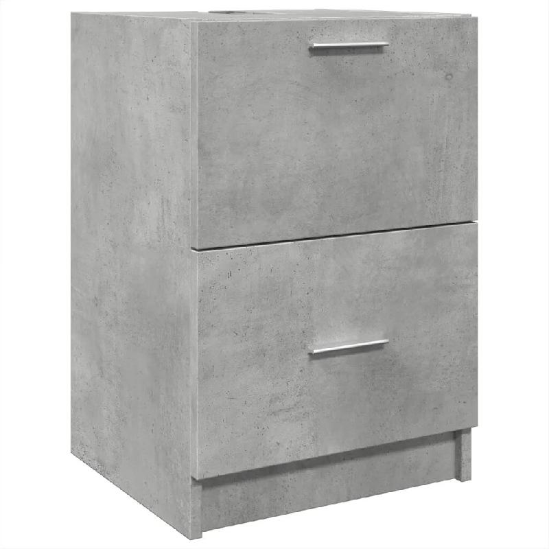 Helloshop26 - Armoire de lavabo moderne rangement salle de bain 40 x 37 x 59 cm en bois d'ingénierie gris béton 02_0049530 - gris Bois massif 300023_0