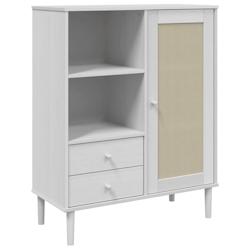 Helloshop26 - Buffet bahut commode armoire meuble de rangement organisateur cuisine salle de séjour salon aspect rotin 90 x 40 x 02_0036227 - 3000212_0