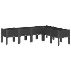 Helloshop26 - Jardinière bac lit surélevé plantes fleurs terrasse jardin avec pieds 160 x 120 x 42 cm PP noir 02_0038156 - 3000214120331_0