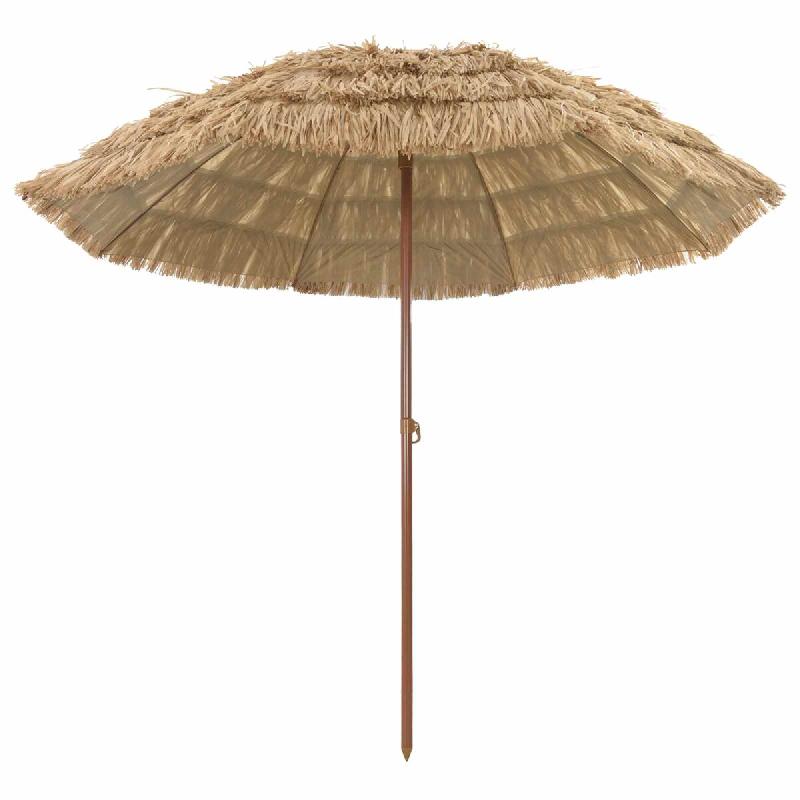 Helloshop26 - Parasol de plage rectangulaire léger moderne jardin 255 x 255 x 255 cm en polyester naturel 02_0058869 - acier 3000240824586_0