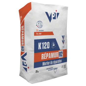 Mortier de réparation fibré - Epaisseur 2 à 40mm, finition lisse - VPI - Réf. AG01926_0