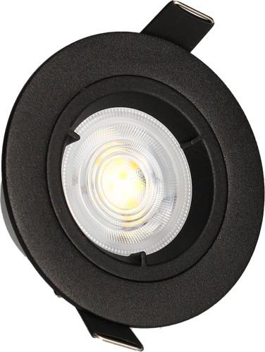 Kit de 3 spots noirs encastrables Jade fixe - Module LED 5W, 2-CCT, 400lm, Ø85 - Réf Arlux 731748_0
