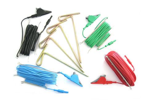 KIT DE TERRE 4 PIQUETS AVEC 4 CORDONS SUR ÉTRIERS - LONGUEURS DES CORDONS 2 X 5M ET 2 - DIVEARTHTN4