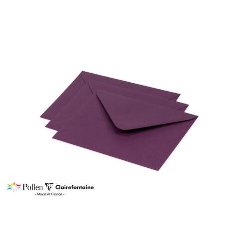 LOT DE 2 - PAQUET DE 20 ENVELOPPES POLLEN 125X138MM 120G/M² - CASSIS